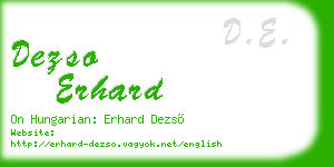 dezso erhard business card