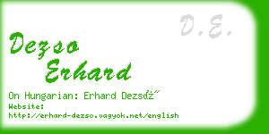 dezso erhard business card